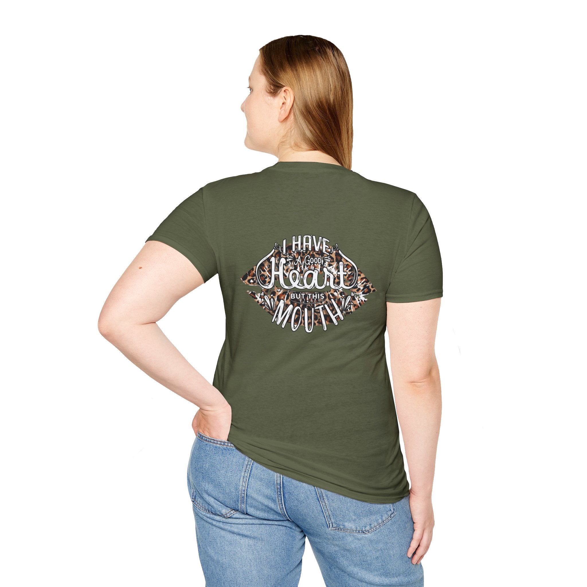 Leopard Kiss T-Shirt — Small Glam Lip Print Tee