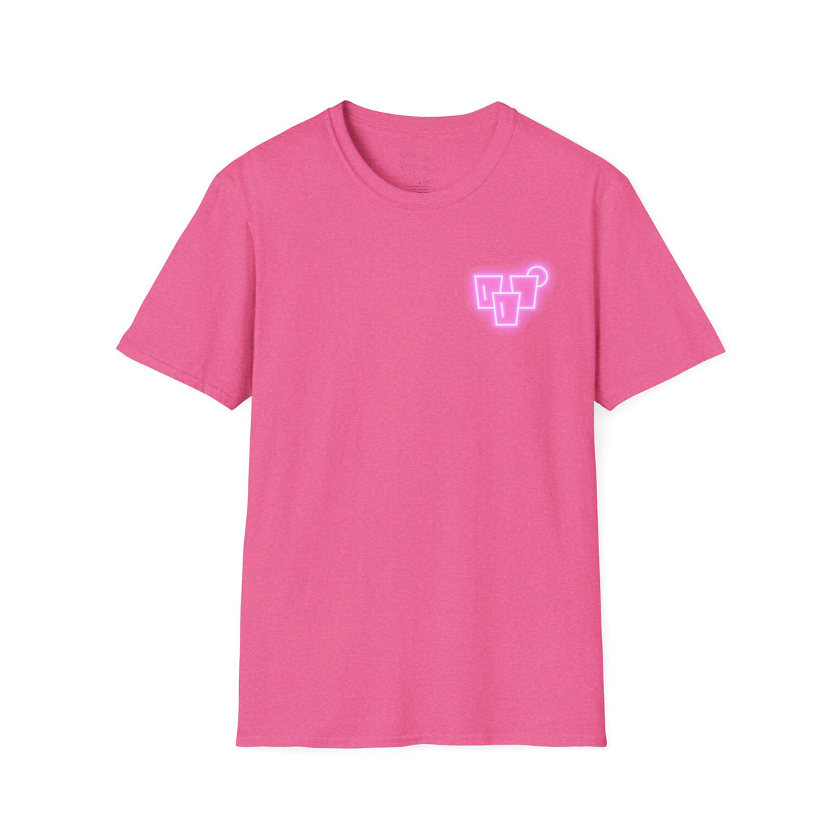 T‑Shirt — Neon Pink Retro Heart Logo Tee