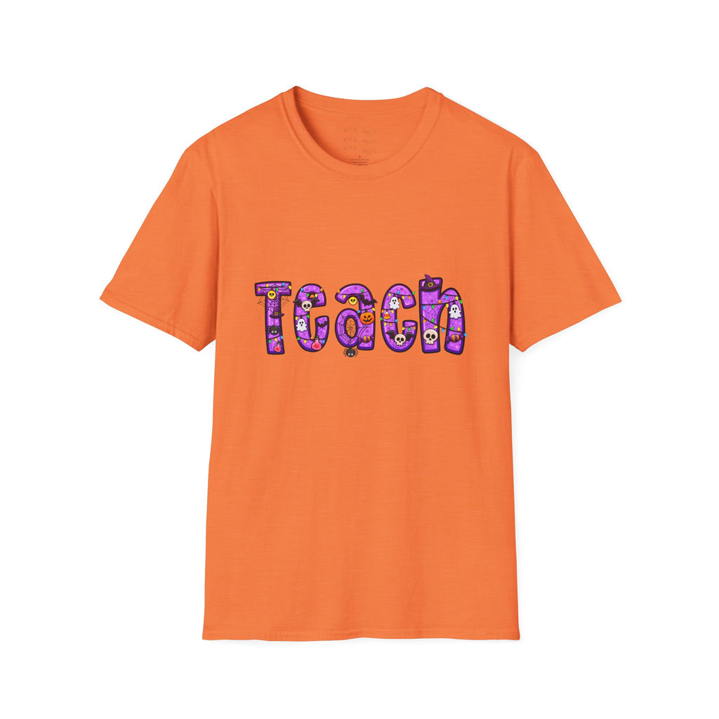 Halloween Purple Teach Unisex Softstyle T-Shirt