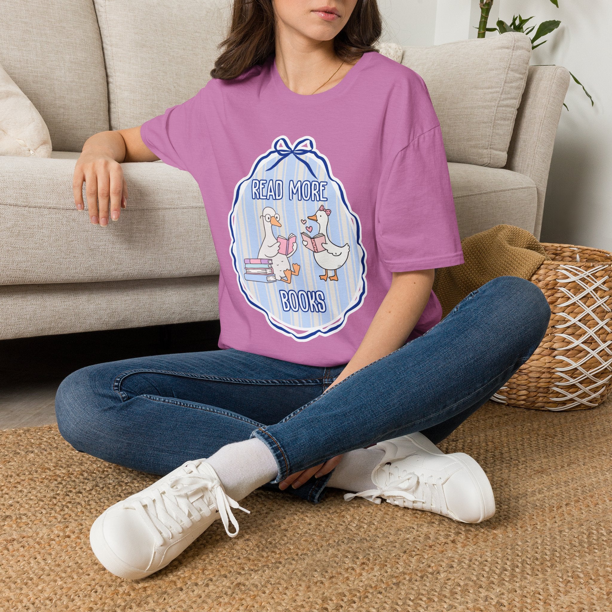 Read More Books T-Shirt — Cute Duck Family Reading Graphic Tee