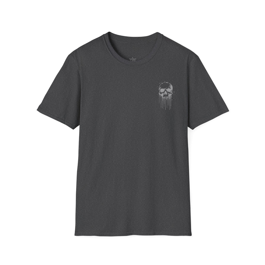 Skull Drip T-Shirt — Minimal Grunge Skull Chest Graphic