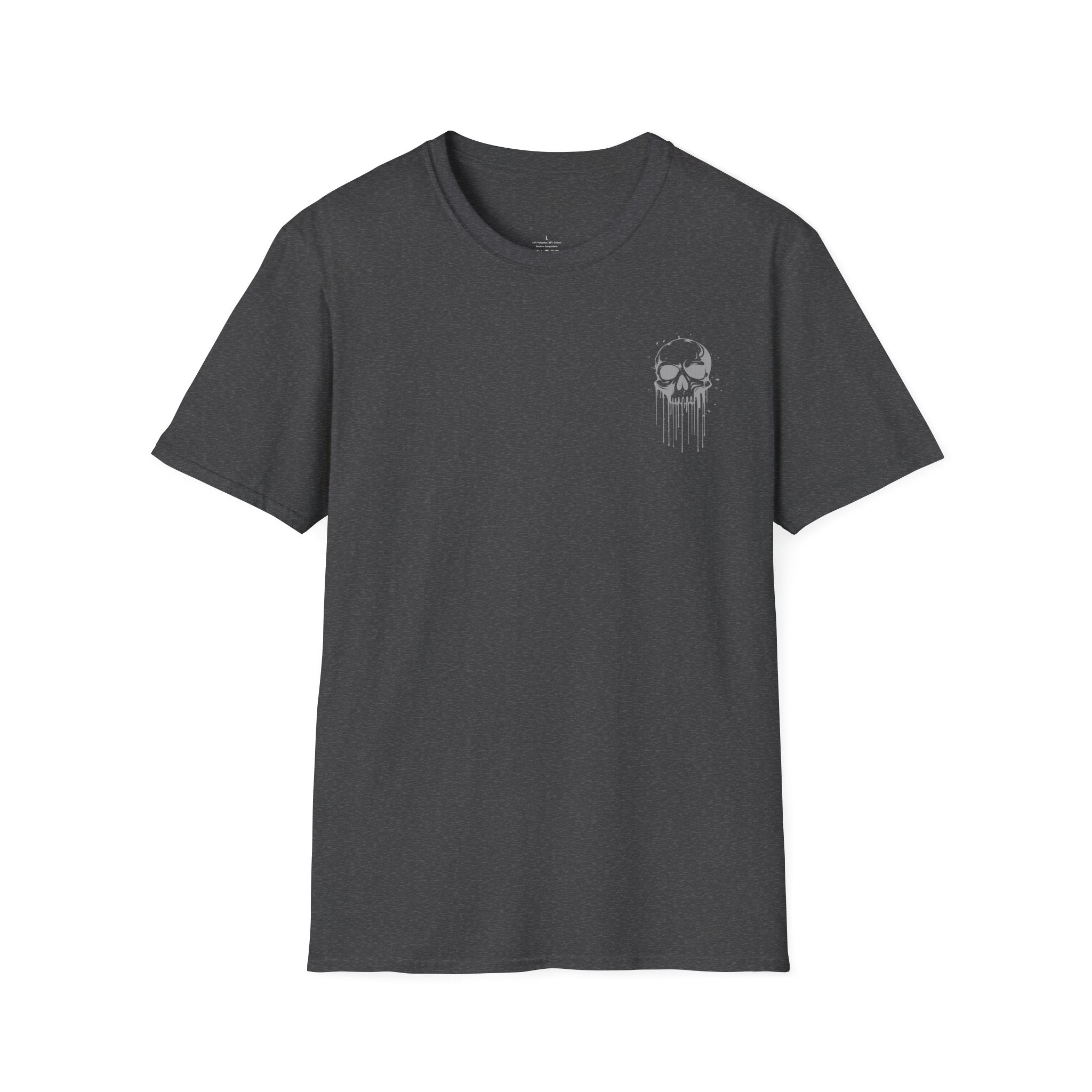 Skull Drip T-Shirt — Minimal Grunge Skull Chest Graphic