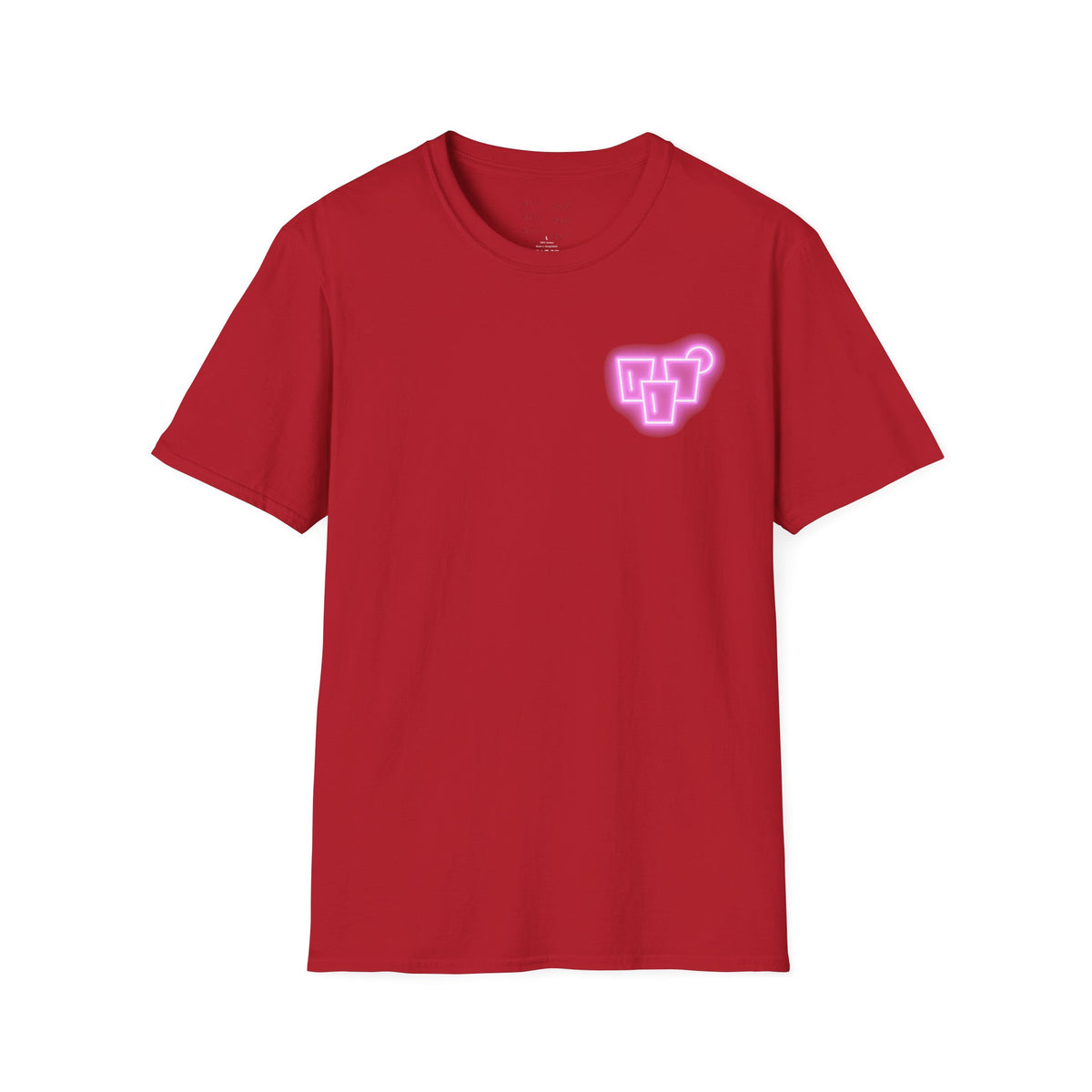 T‑Shirt — Neon Pink Retro Heart Logo Tee