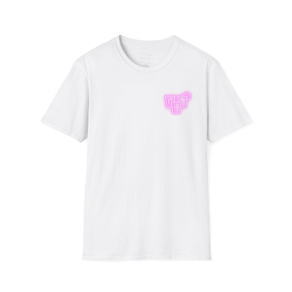T‑Shirt — Neon Pink Retro Heart Logo Tee