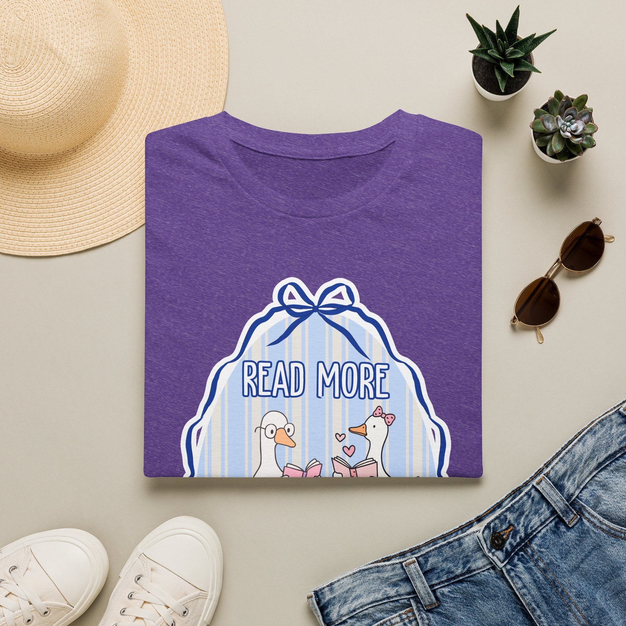 Read More Books T-Shirt — Cute Duck Family Reading Graphic Tee