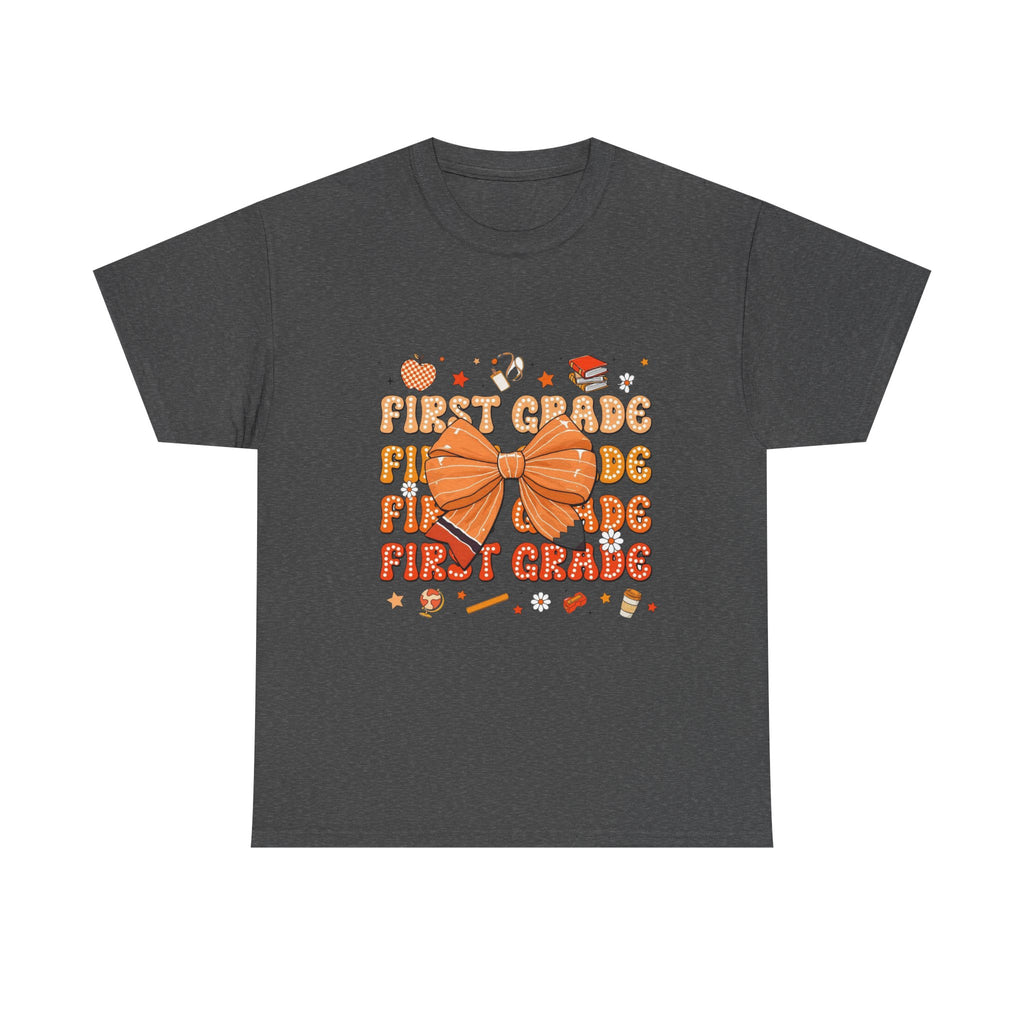 First Grade Bow T‑Shirt – Cute Back‑to‑School Teacher & Student Tee