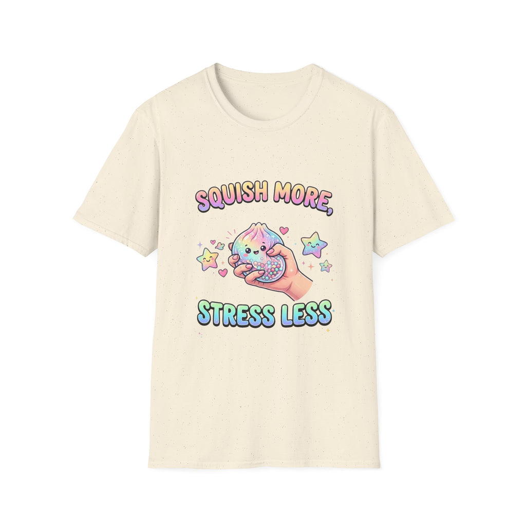 Squish More, Stress Less T-Shirt — Cute Rainbow Squishy Kawaii Tee