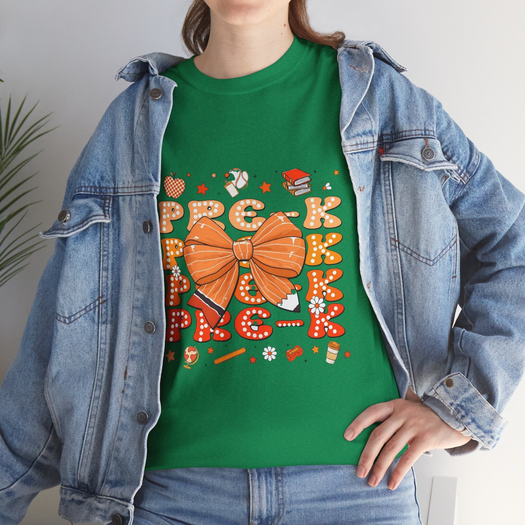 Pre-K Bow T-Shirt — Cute Fall Pumpkin Graphic Tee