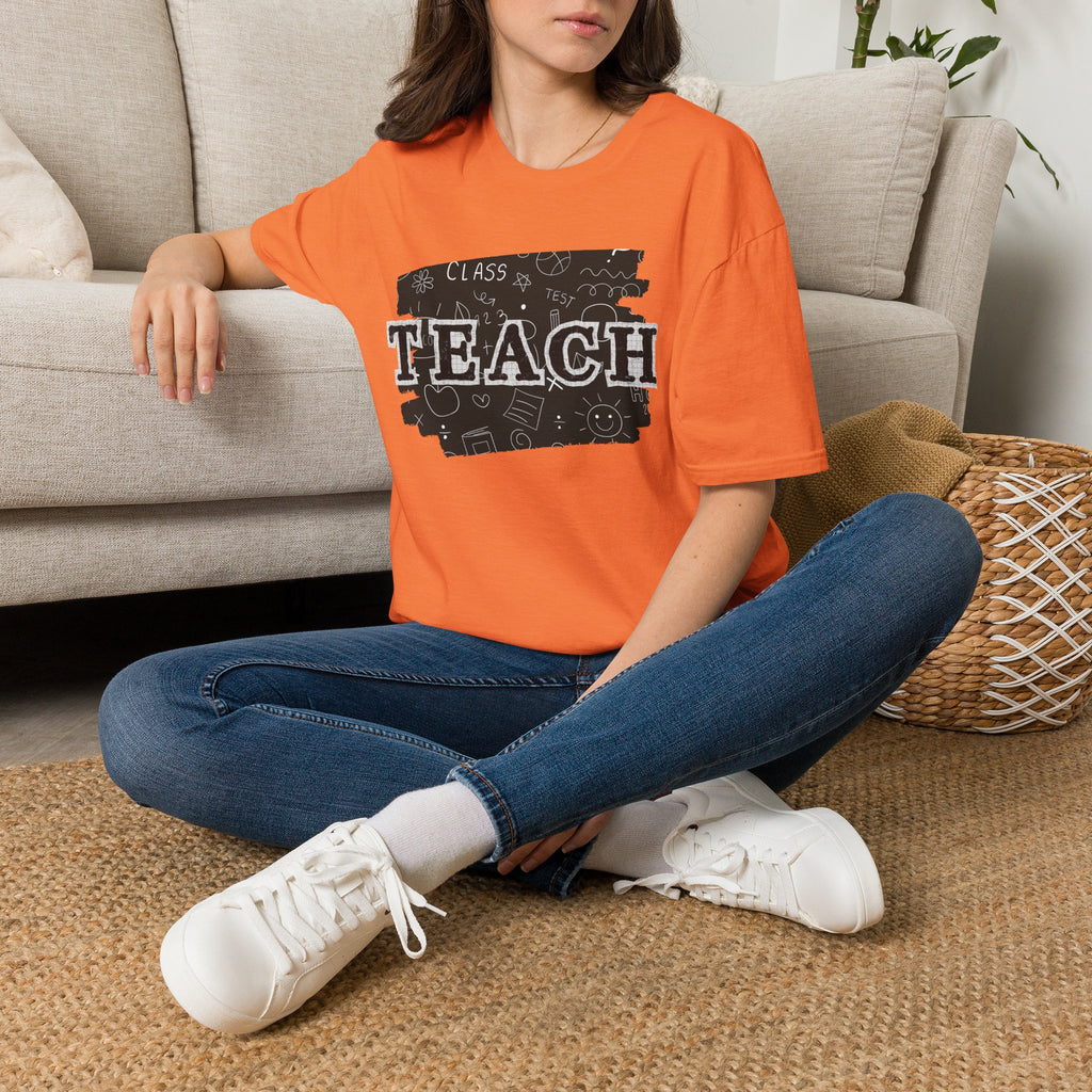 Teacher Chalkboard Graphic T‑Shirt — TEACH Typography Design