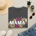 Mama Lightning Bolt Tee — Leopard & Pink Check Graphic T-Shirt for Moms