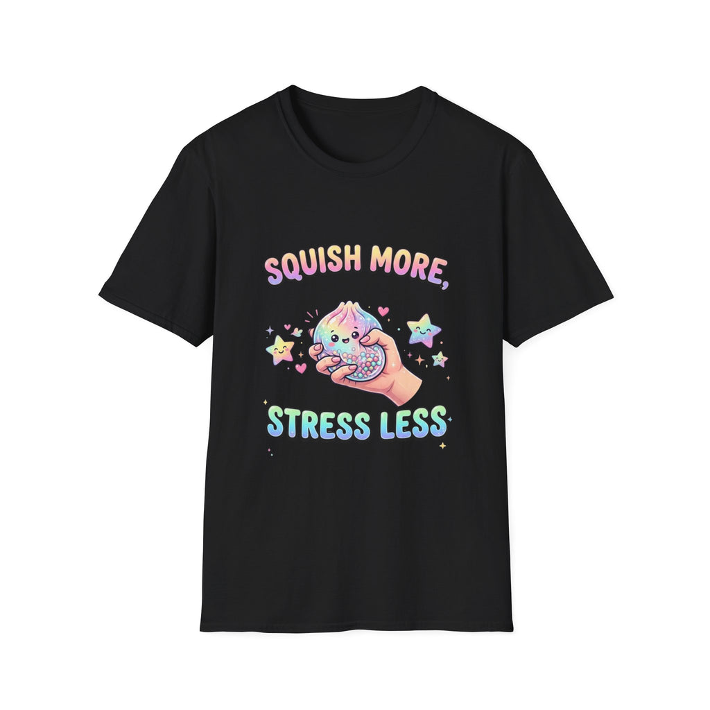 Squish More, Stress Less T-Shirt — Cute Rainbow Squishy Kawaii Tee
