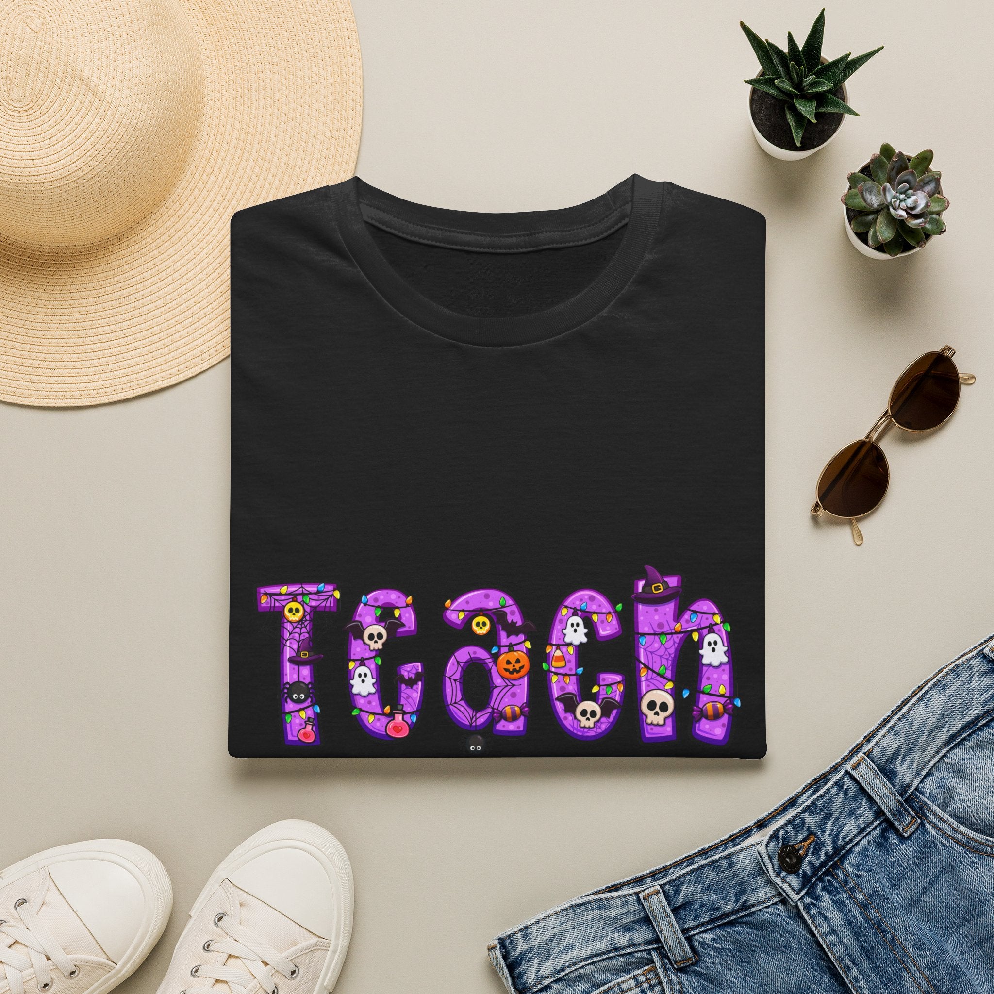 Halloween Purple Teach Unisex Softstyle T-Shirt