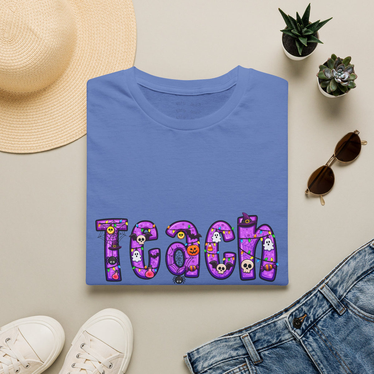 Halloween Purple Teach Unisex Softstyle T-Shirt