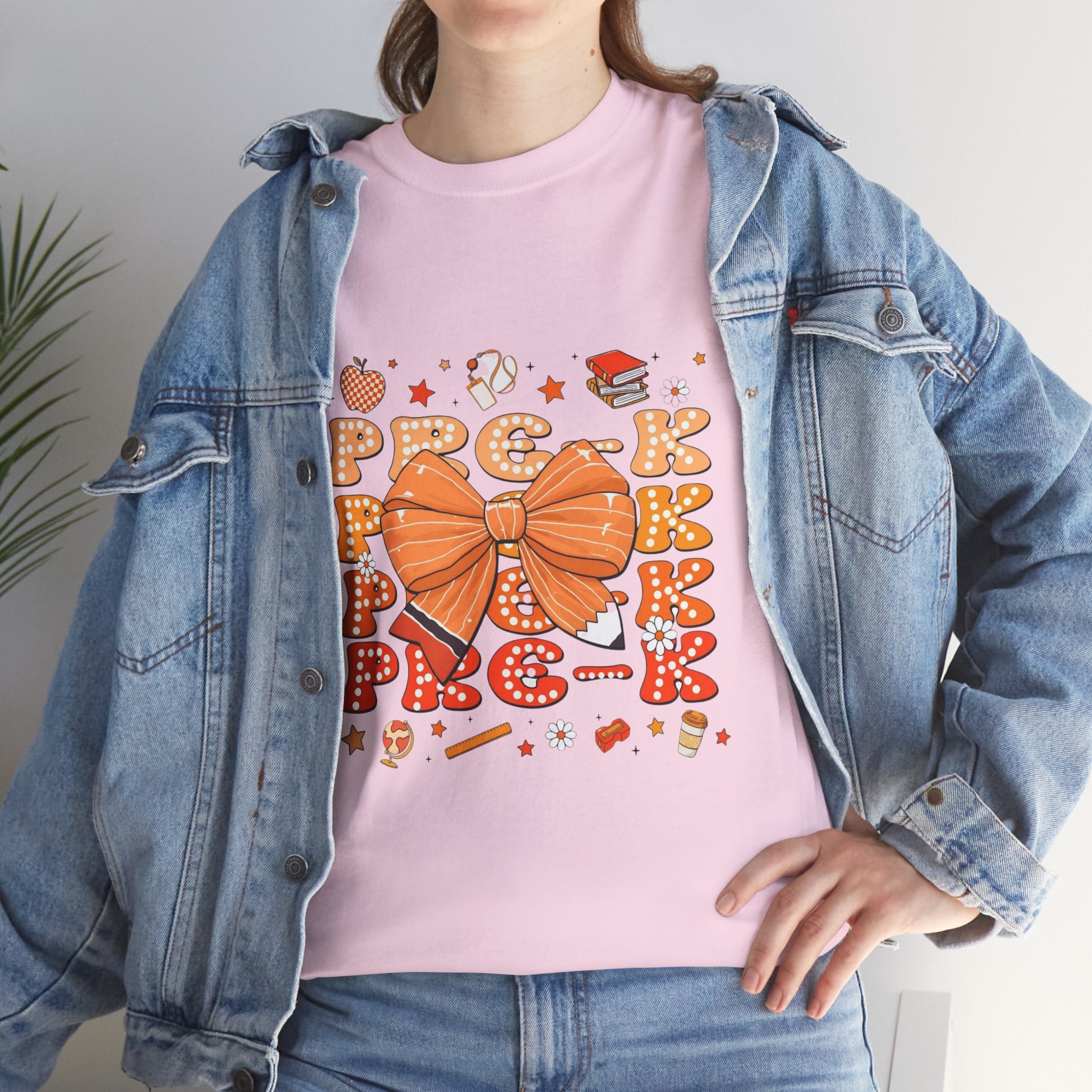 Pre-K Bow T-Shirt — Cute Fall Pumpkin Graphic Tee