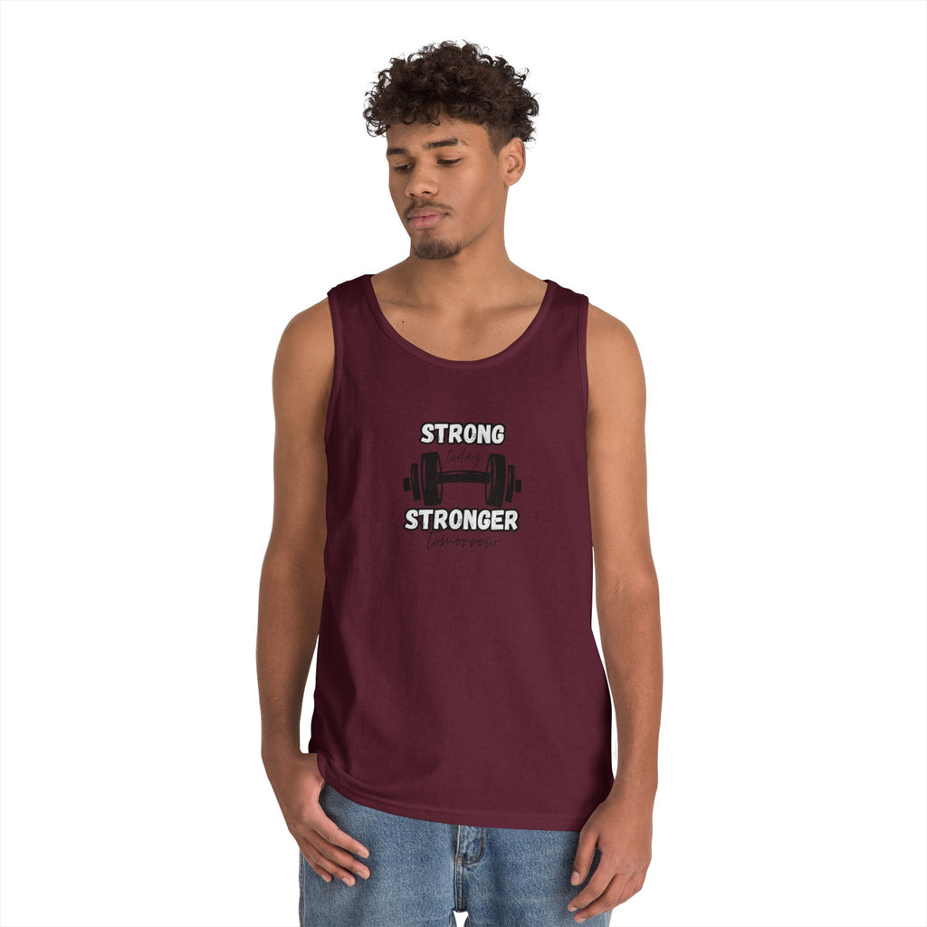 Tank Top — "Strong Today, Stronger Tomorrow" Weightlifting Gym Shirt