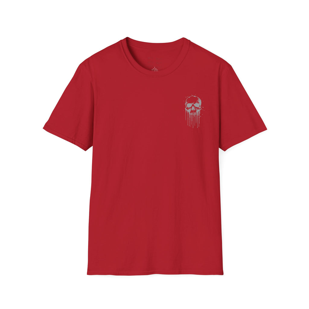 Skull Drip T-Shirt — Minimal Grunge Skull Chest Graphic