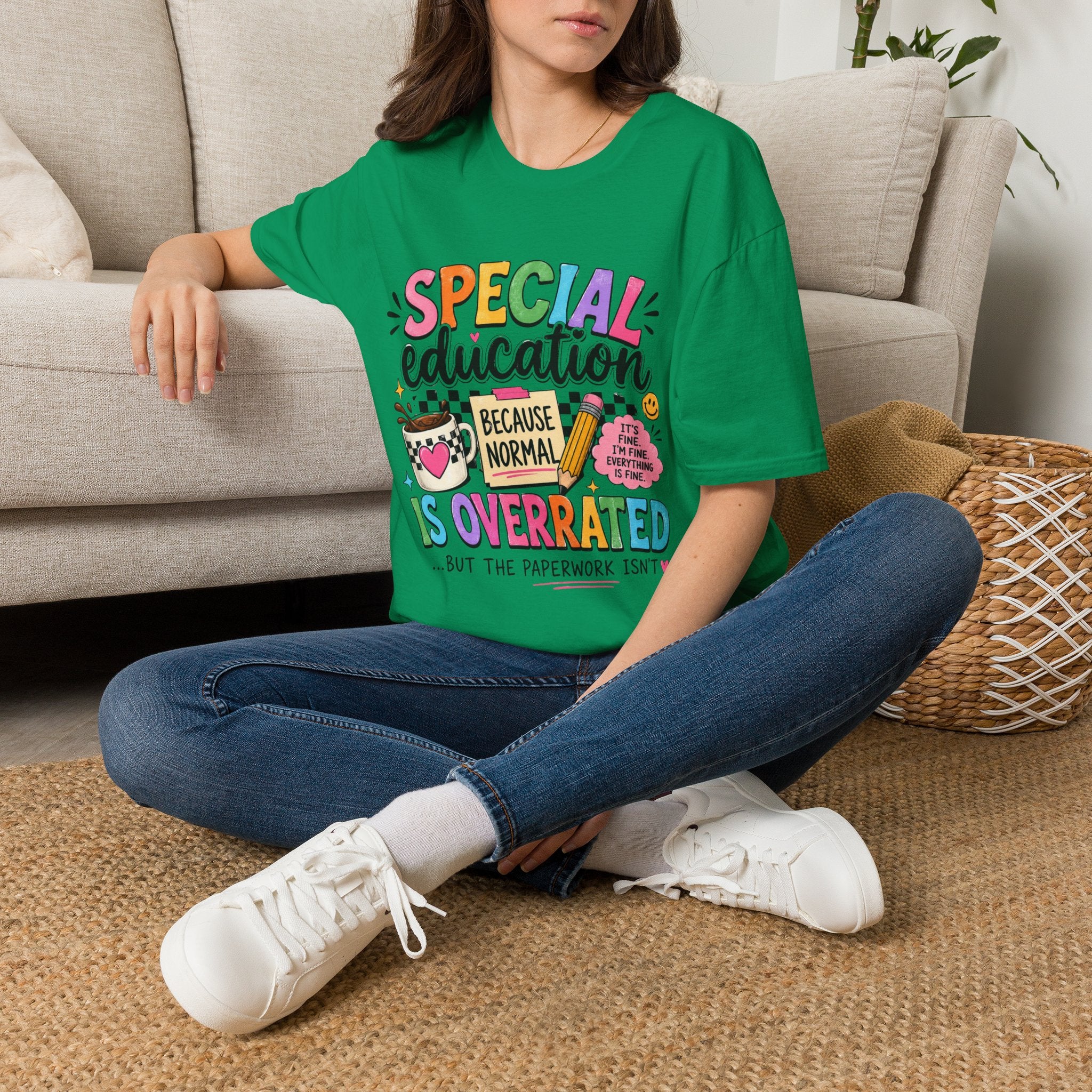 Special Education T-Shirt — "Special Education Because Normal Is Overrated" Colorful Teacher Tee