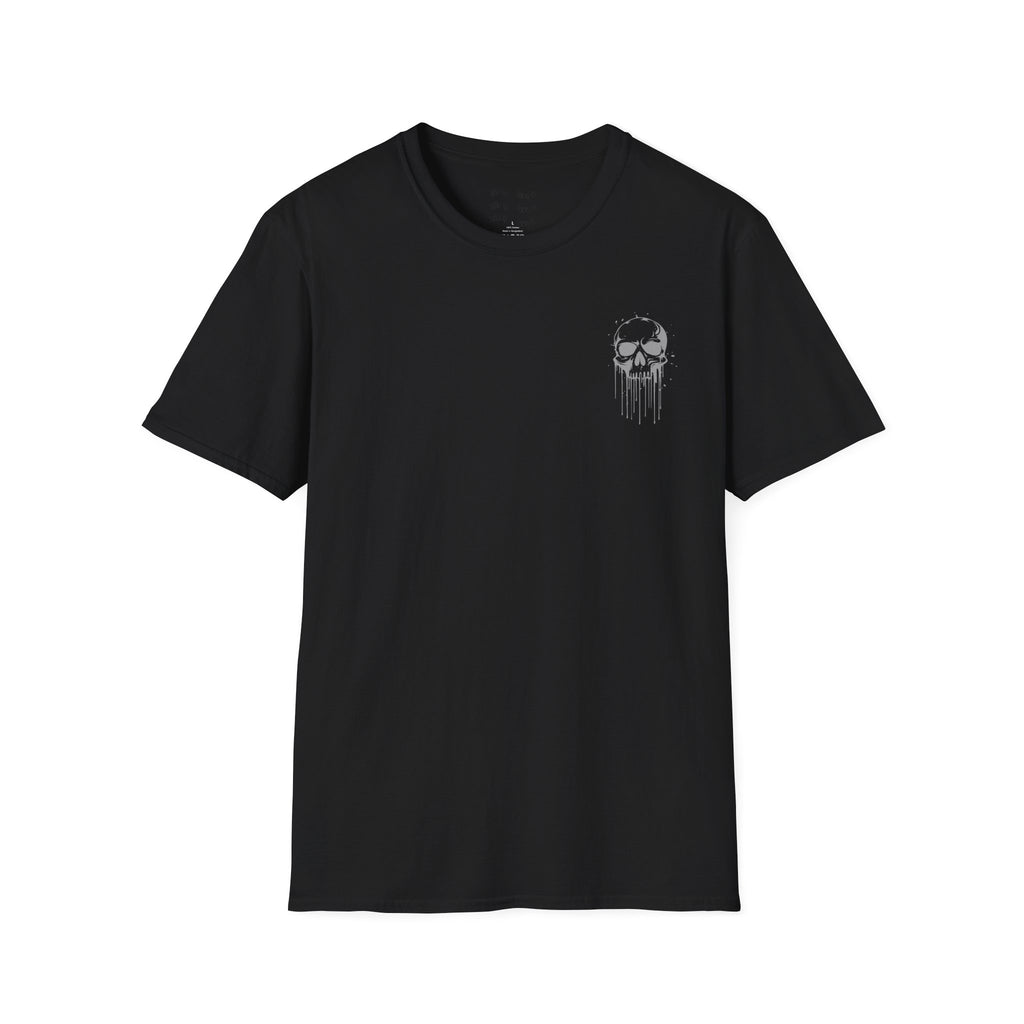 Skull Drip T-Shirt — Minimal Grunge Skull Chest Graphic