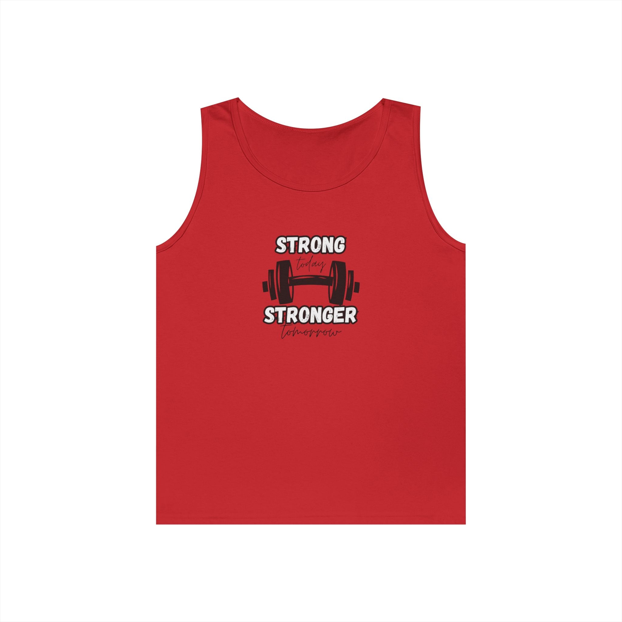 Tank Top — "Strong Today, Stronger Tomorrow" Weightlifting Gym Shirt