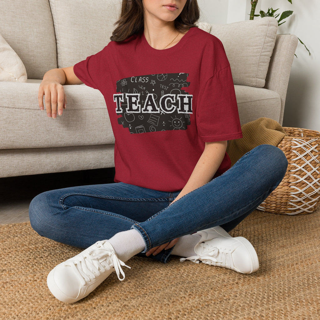 Teacher Chalkboard Graphic T‑Shirt — TEACH Typography Design