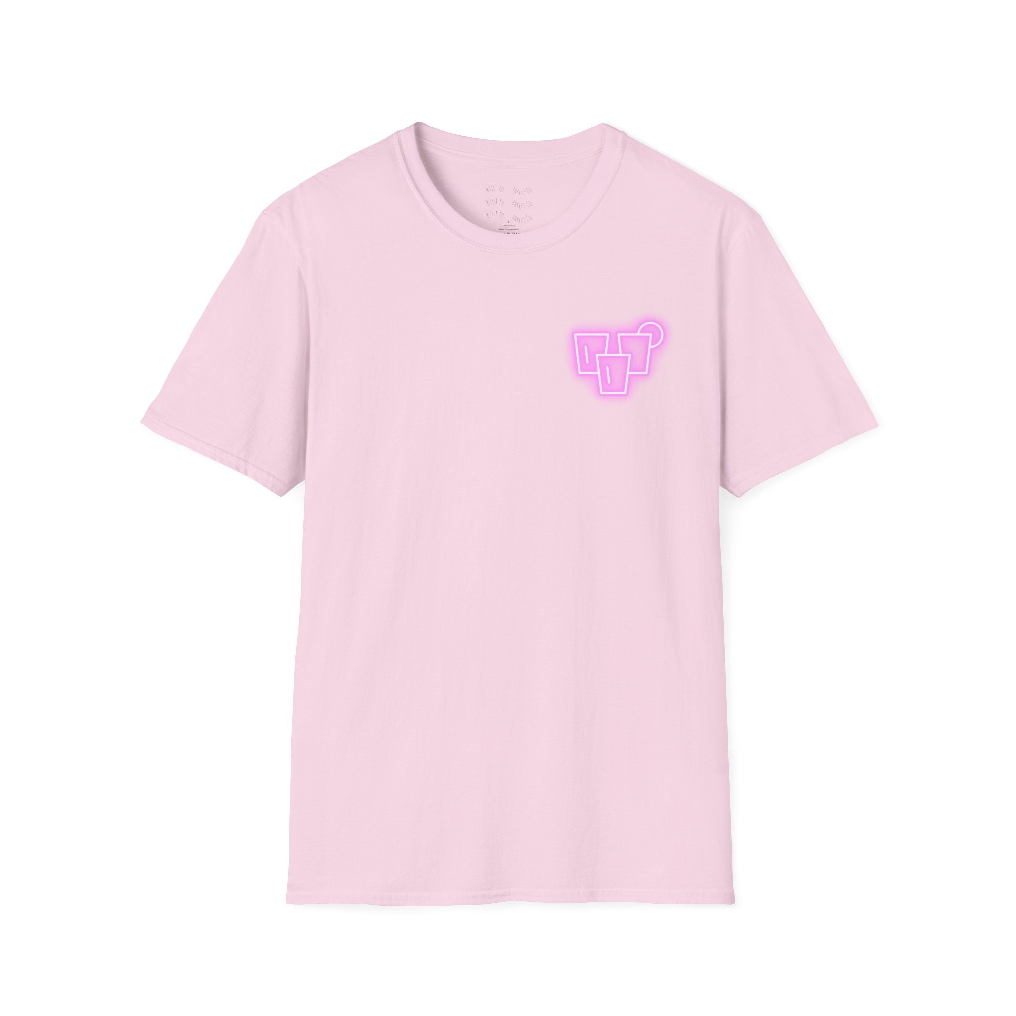 T‑Shirt — Neon Pink Retro Heart Logo Tee