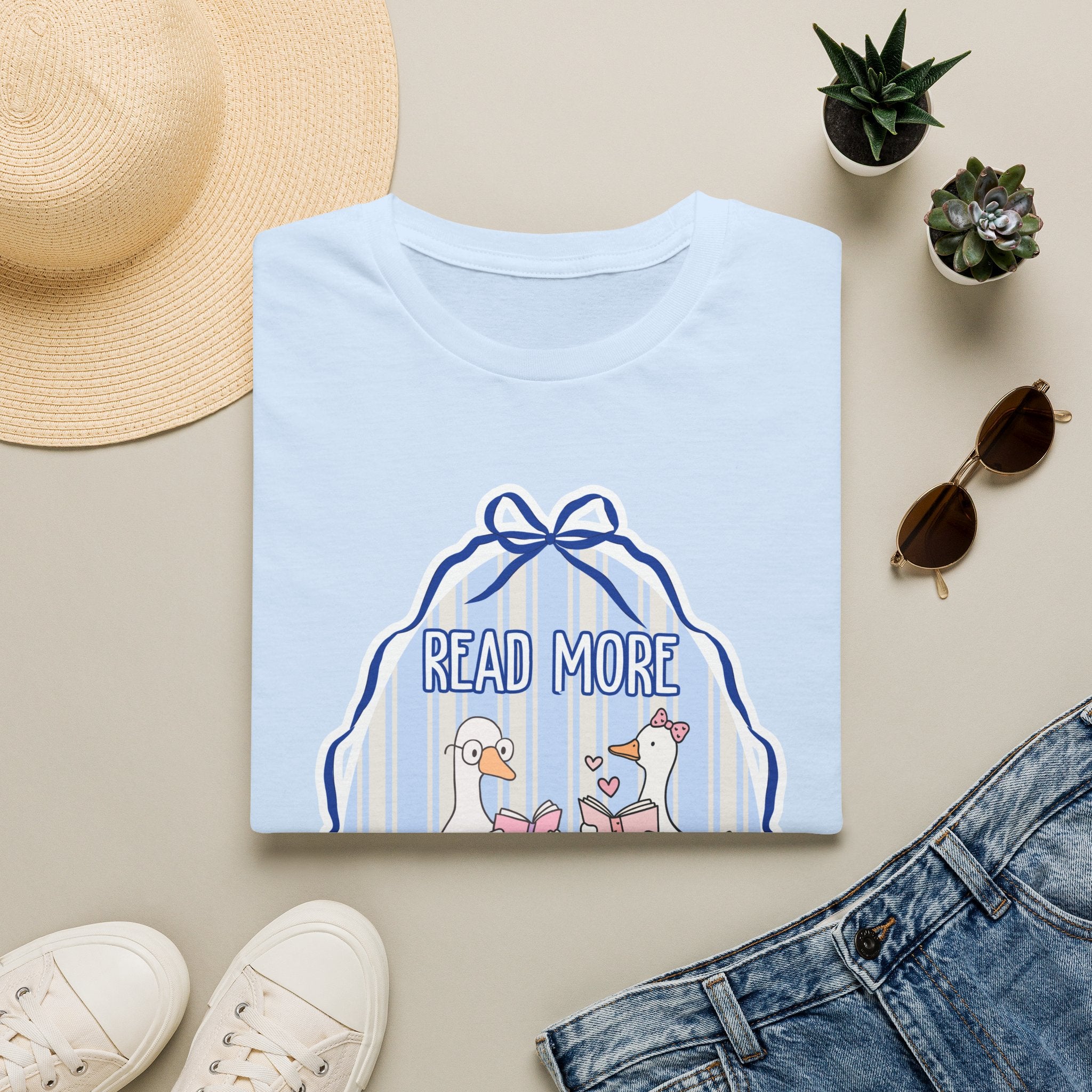 Read More Books T-Shirt — Cute Duck Family Reading Graphic Tee