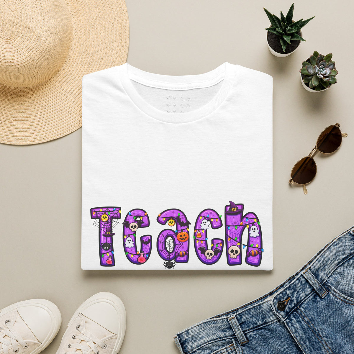 Halloween Purple Teach Unisex Softstyle T-Shirt