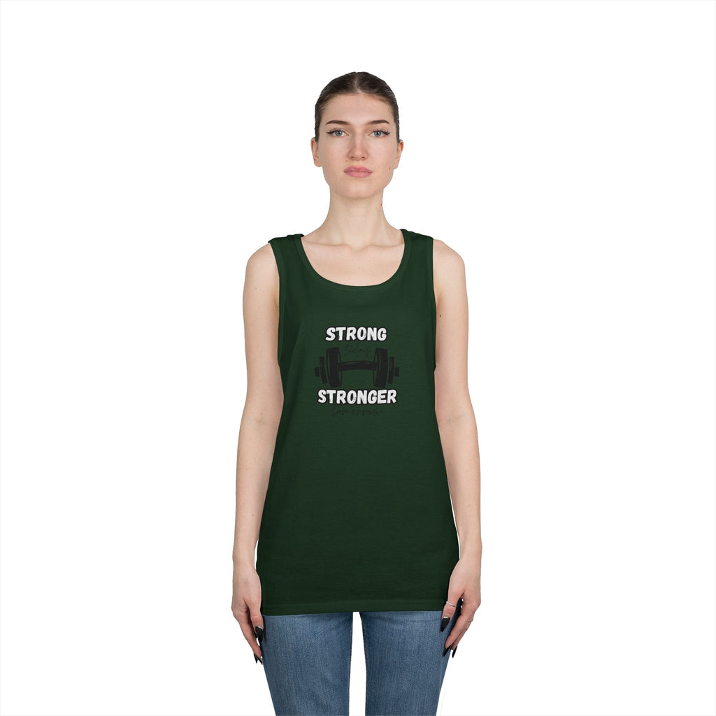 Tank Top — "Strong Today, Stronger Tomorrow" Weightlifting Gym Shirt