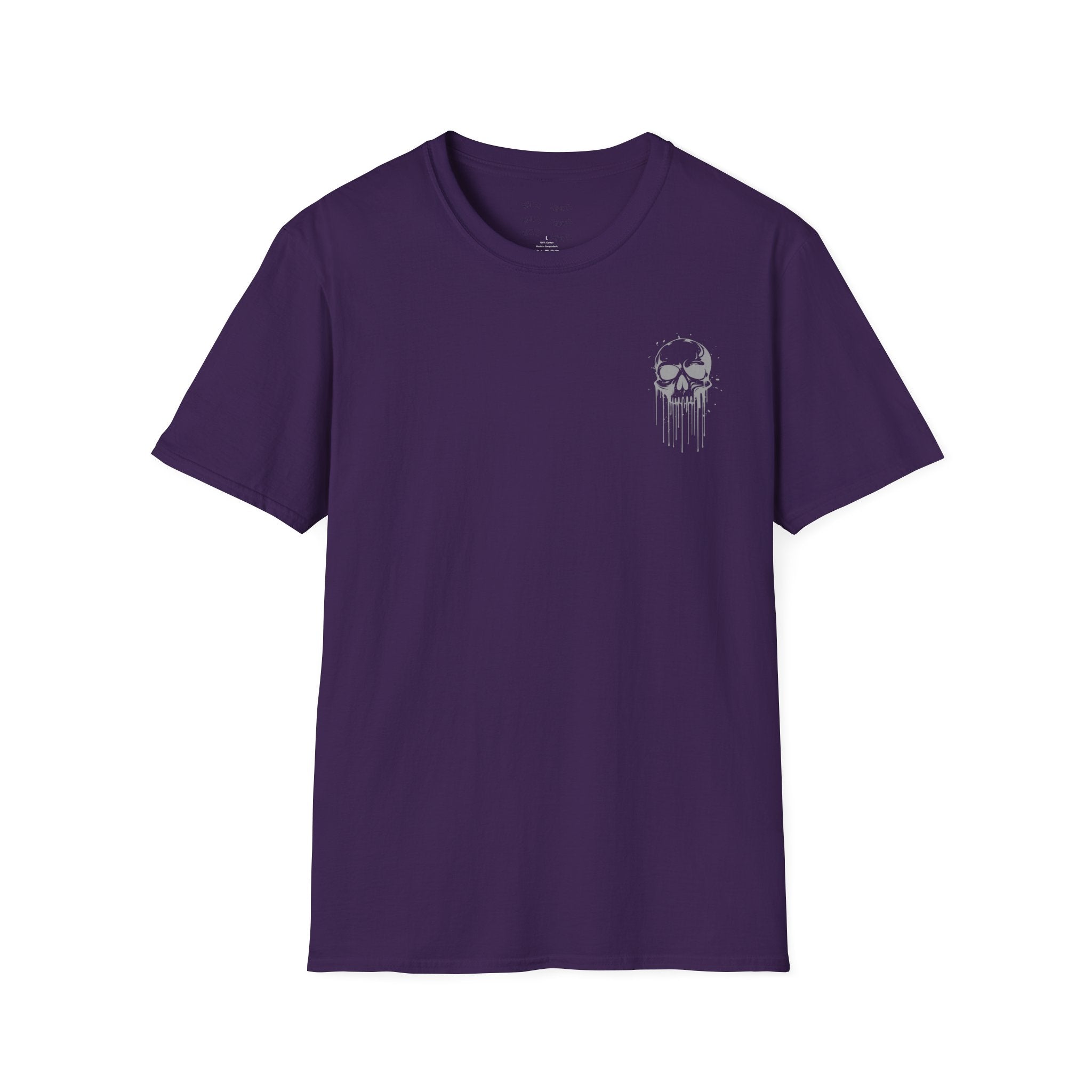 Skull Drip T-Shirt — Minimal Grunge Skull Chest Graphic