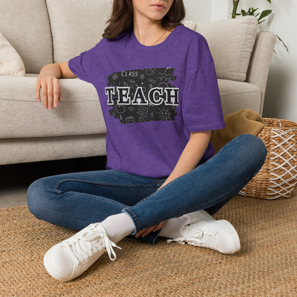 Teacher Chalkboard Graphic T‑Shirt — TEACH Typography Design