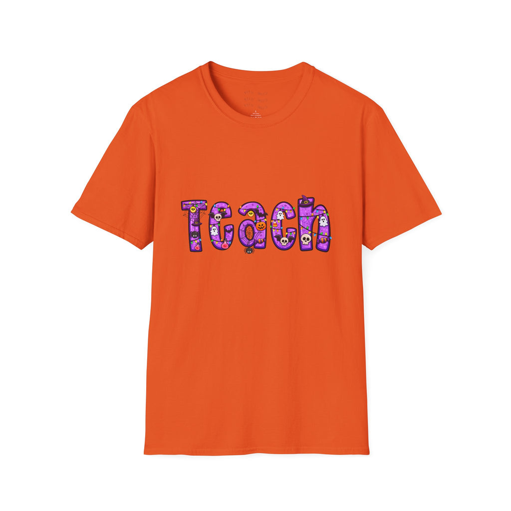 Halloween Purple Teach Unisex Softstyle T-Shirt