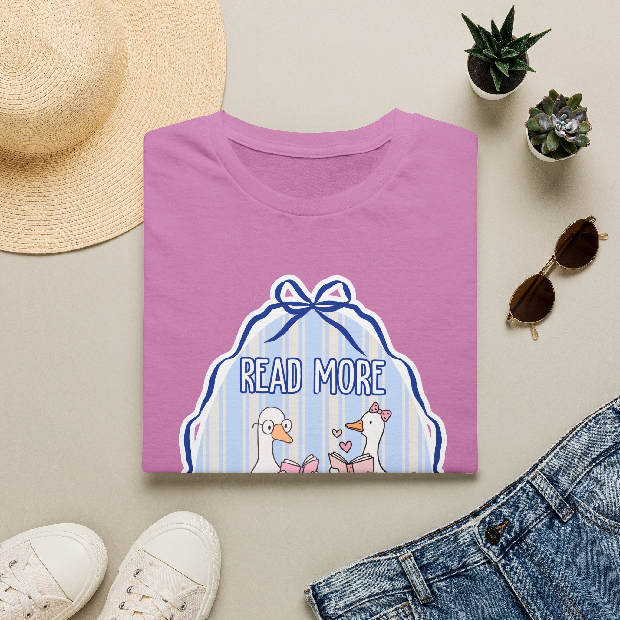 Read More Books T-Shirt — Cute Duck Family Reading Graphic Tee