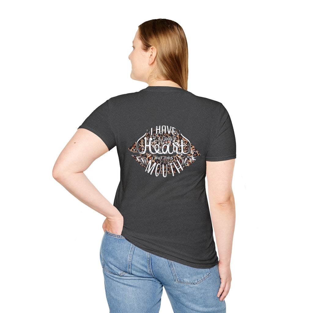 Leopard Kiss T-Shirt — Small Glam Lip Print Tee