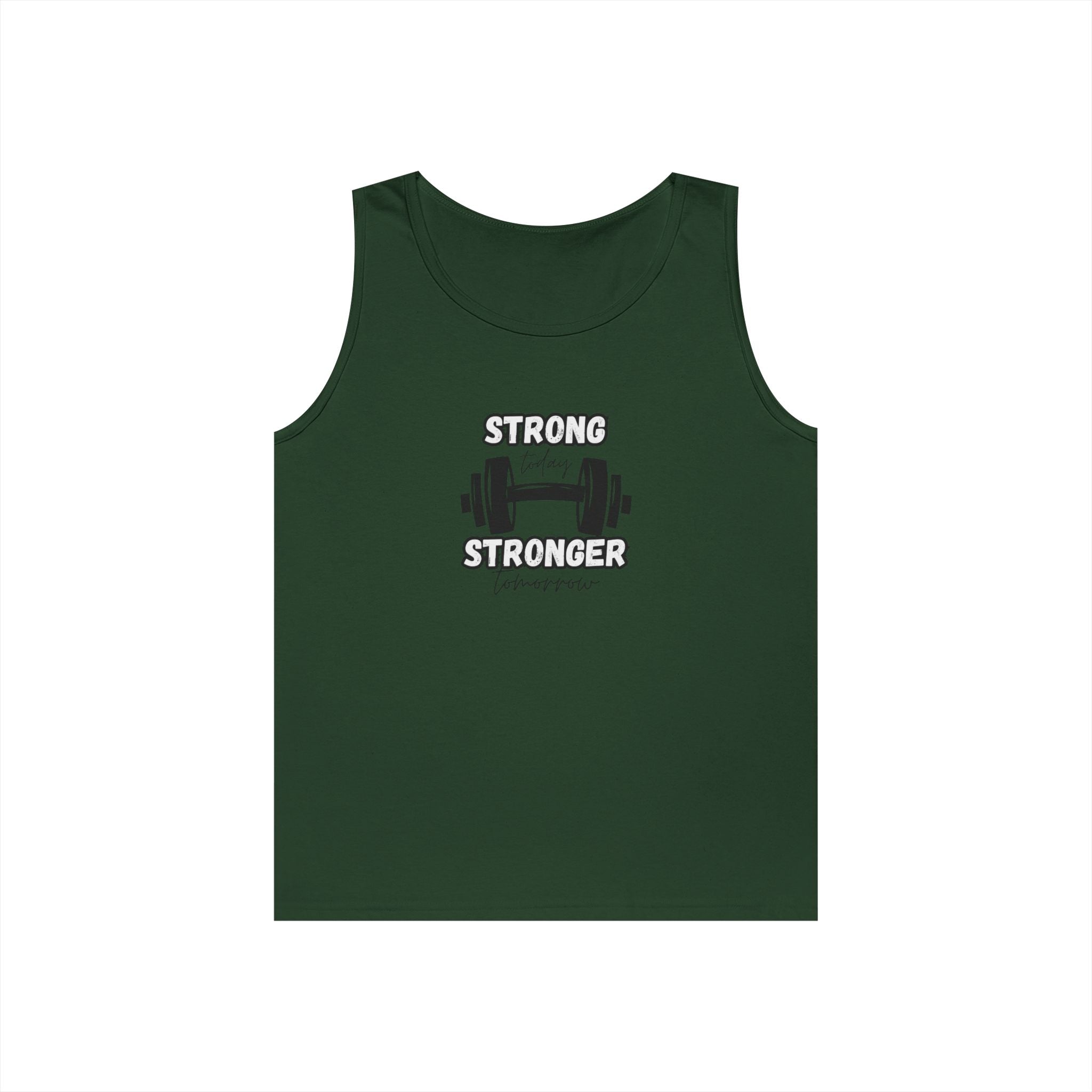 Tank Top — "Strong Today, Stronger Tomorrow" Weightlifting Gym Shirt