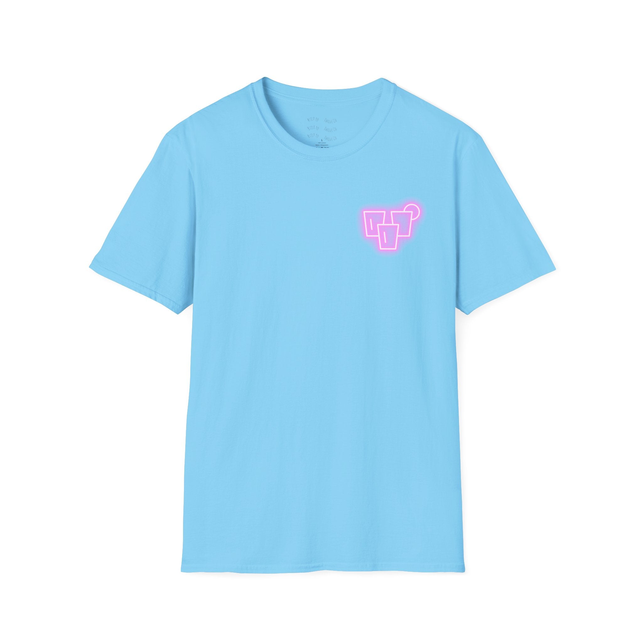 T‑Shirt — Neon Pink Retro Heart Logo Tee