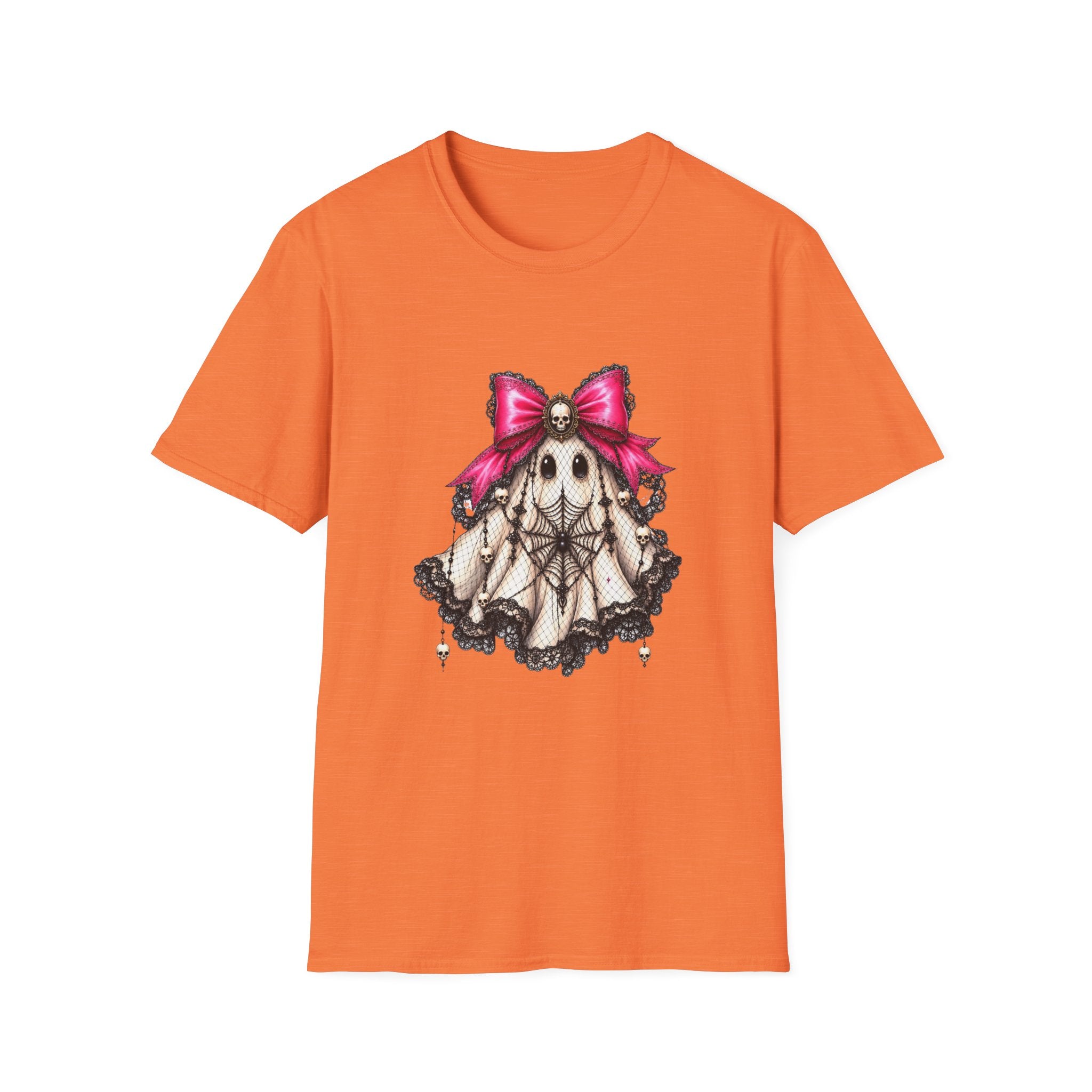 Skull Lace Bow T-Shirt — Gothic Cute Skeleton Graphic Tee