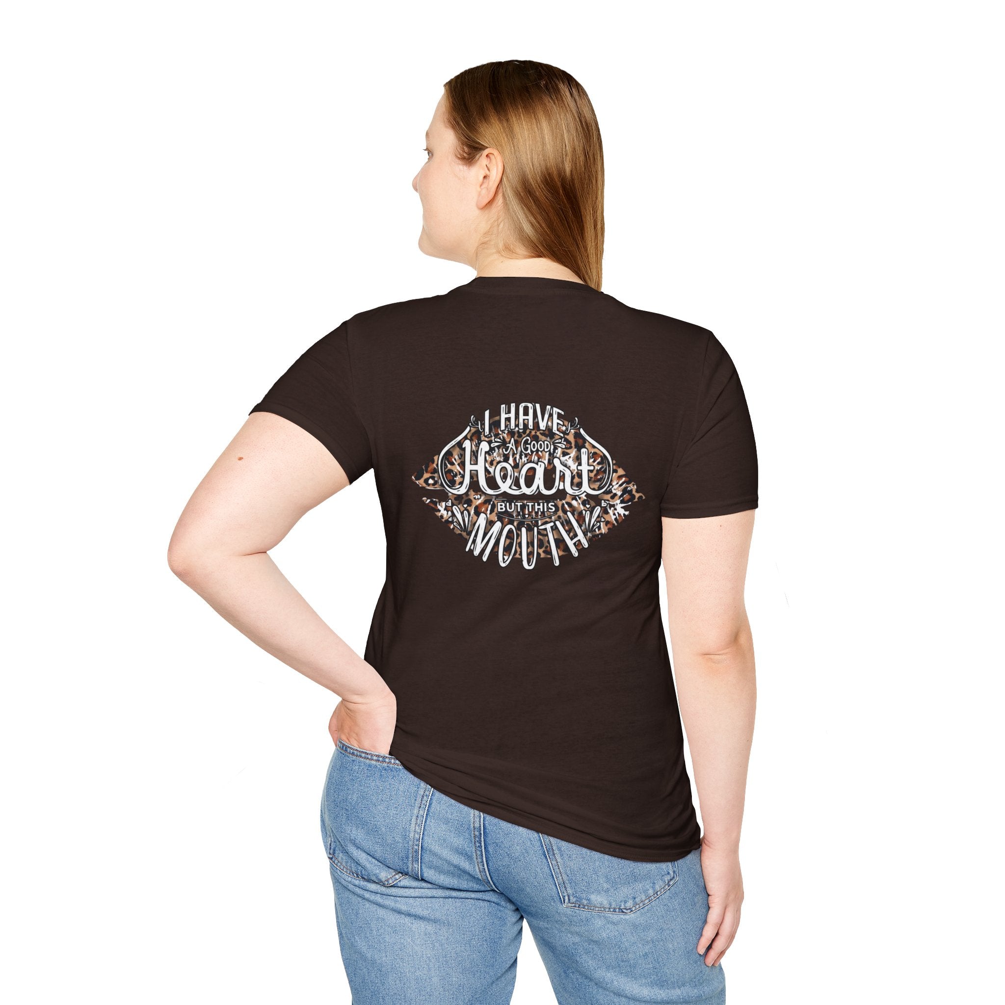 Leopard Kiss T-Shirt — Small Glam Lip Print Tee