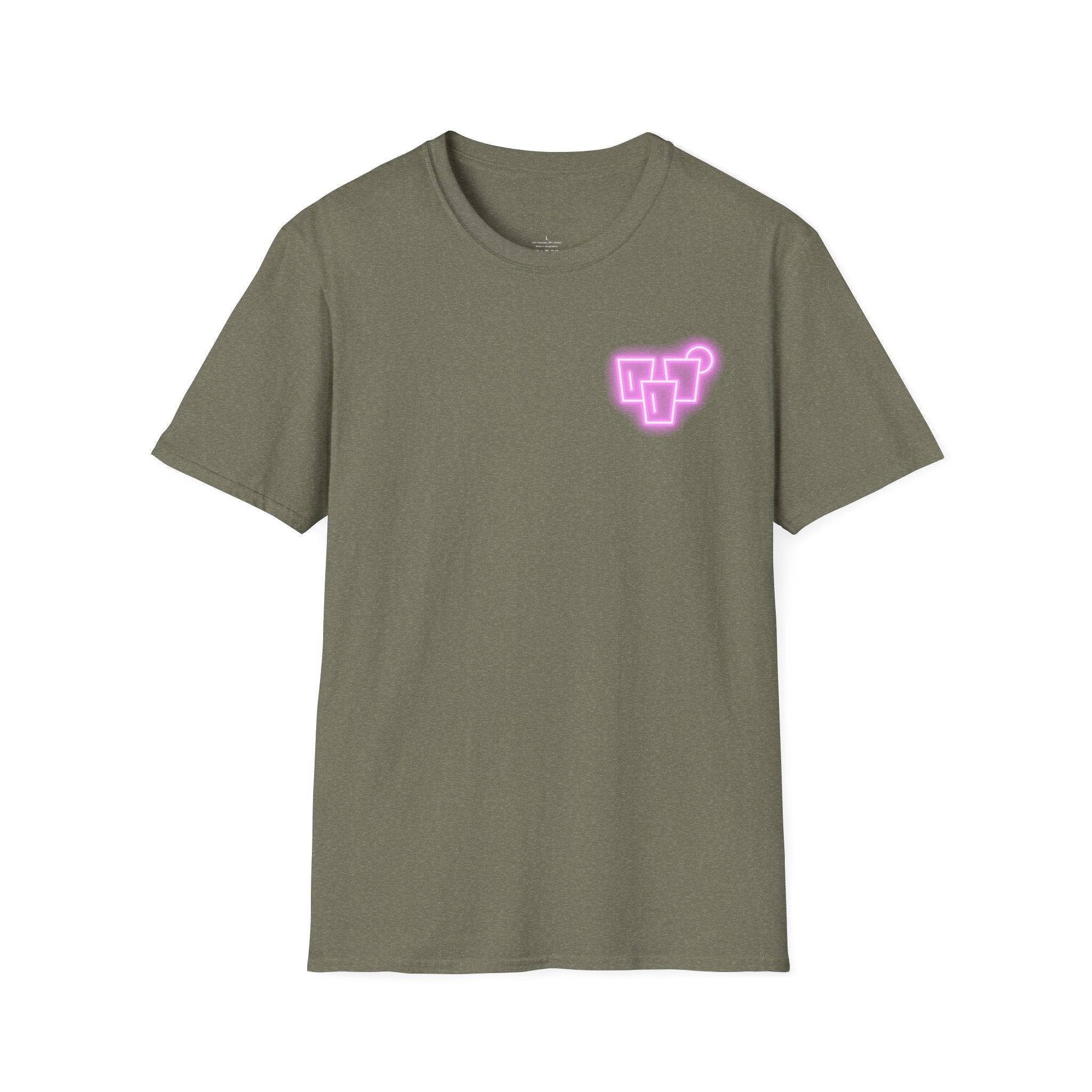 T‑Shirt — Neon Pink Retro Heart Logo Tee