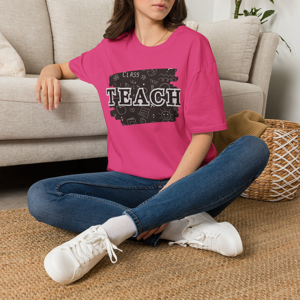 Teacher Chalkboard Graphic T‑Shirt — TEACH Typography Design