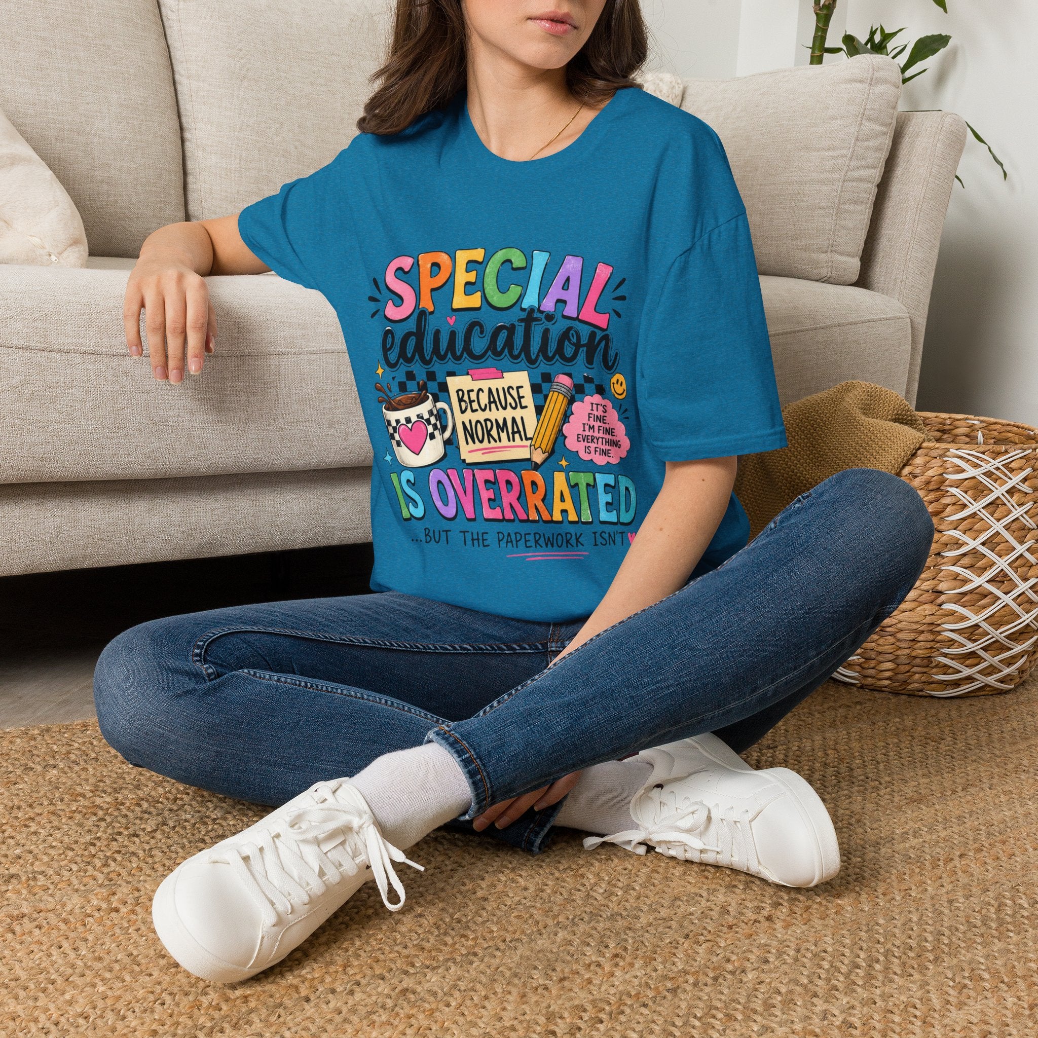 Special Education T-Shirt — "Special Education Because Normal Is Overrated" Colorful Teacher Tee