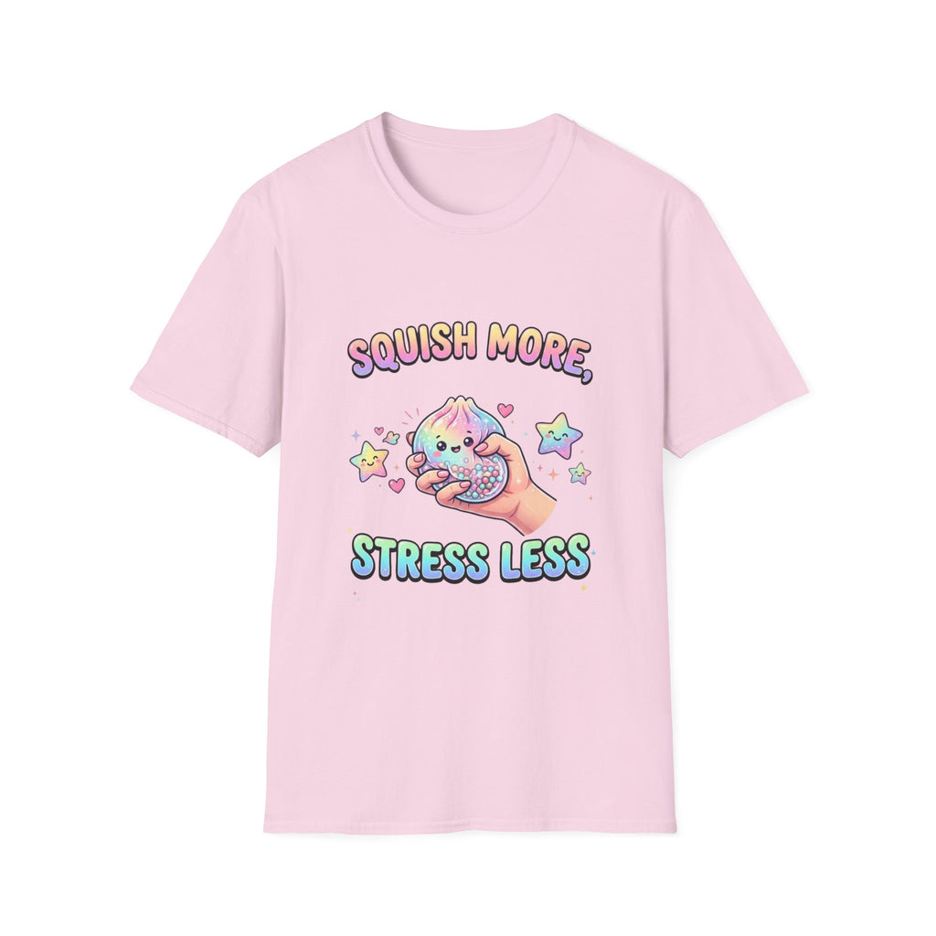 Squish More, Stress Less T-Shirt — Cute Rainbow Squishy Kawaii Tee
