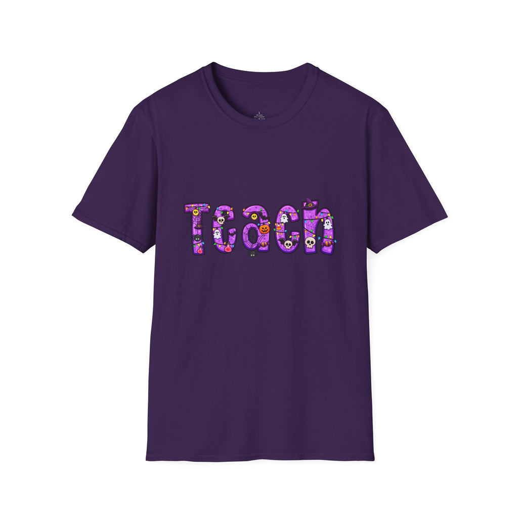 Halloween Purple Teach Unisex Softstyle T-Shirt