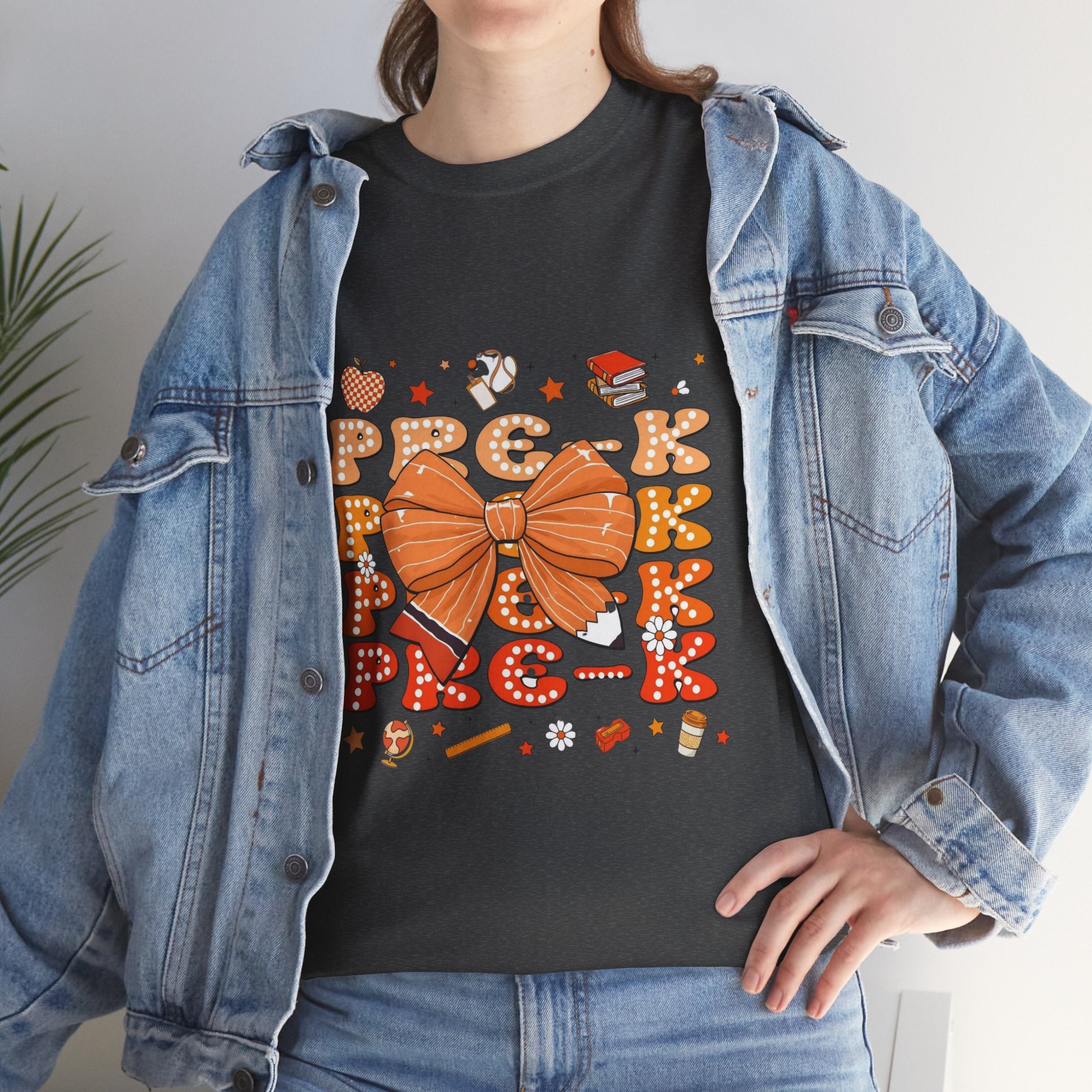 Pre-K Bow T-Shirt — Cute Fall Pumpkin Graphic Tee