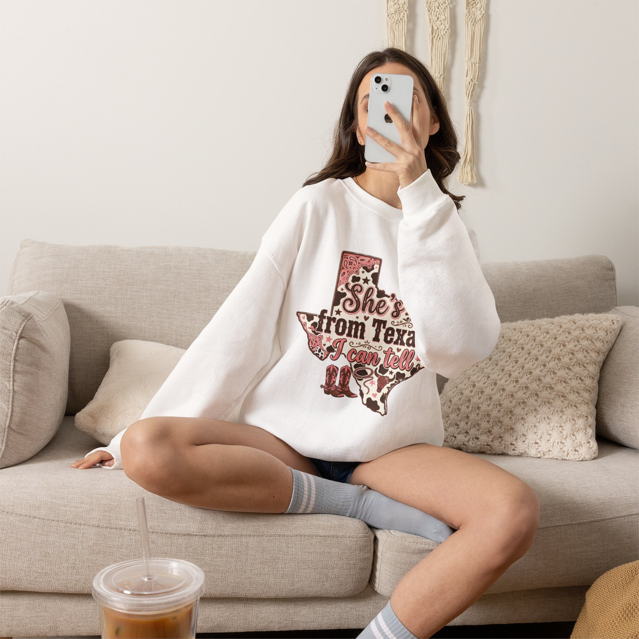 She’s from Texas Unisex Heavy Blend™ Crewneck Sweatshirt
