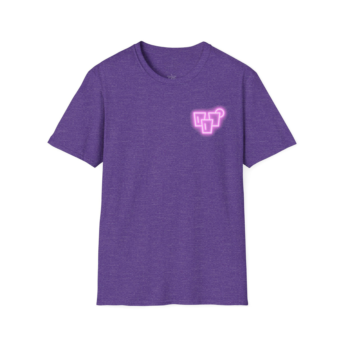 T‑Shirt — Neon Pink Retro Heart Logo Tee