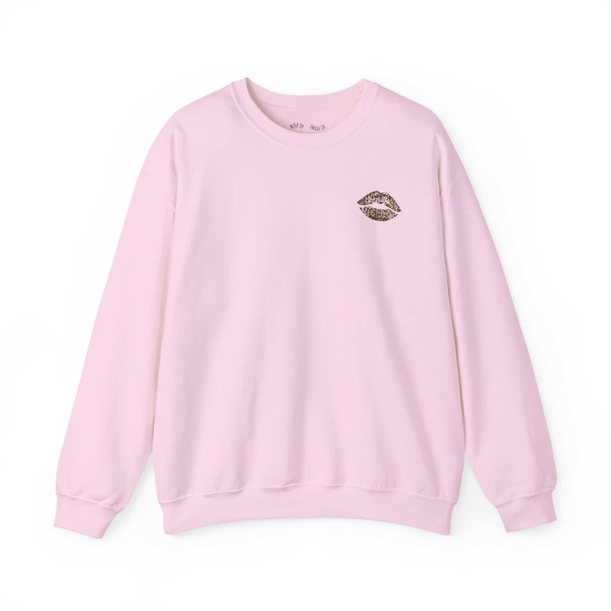 Kiss Graphic Sweatshirt — "I Have a Heart But This Mouth" Lip Print Crewneck