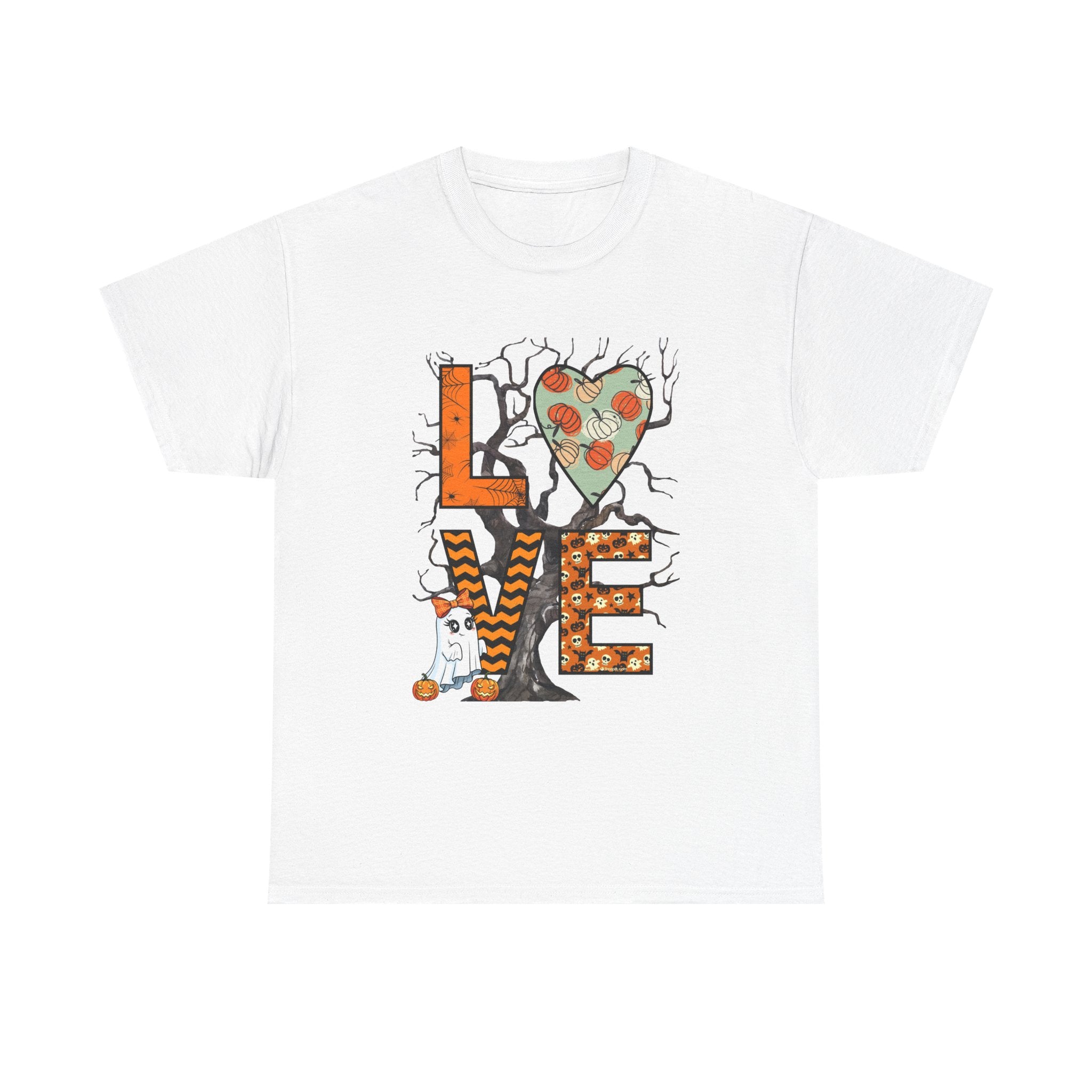 LOVE Halloween T-Shirt — Spooky Pumpkin Heart Graphic Tee