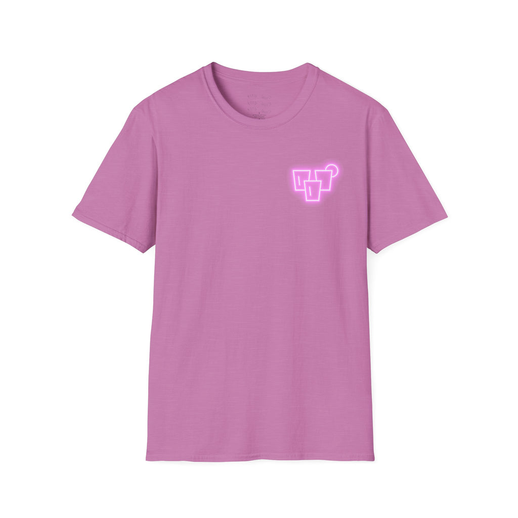 T‑Shirt — Neon Pink Retro Heart Logo Tee
