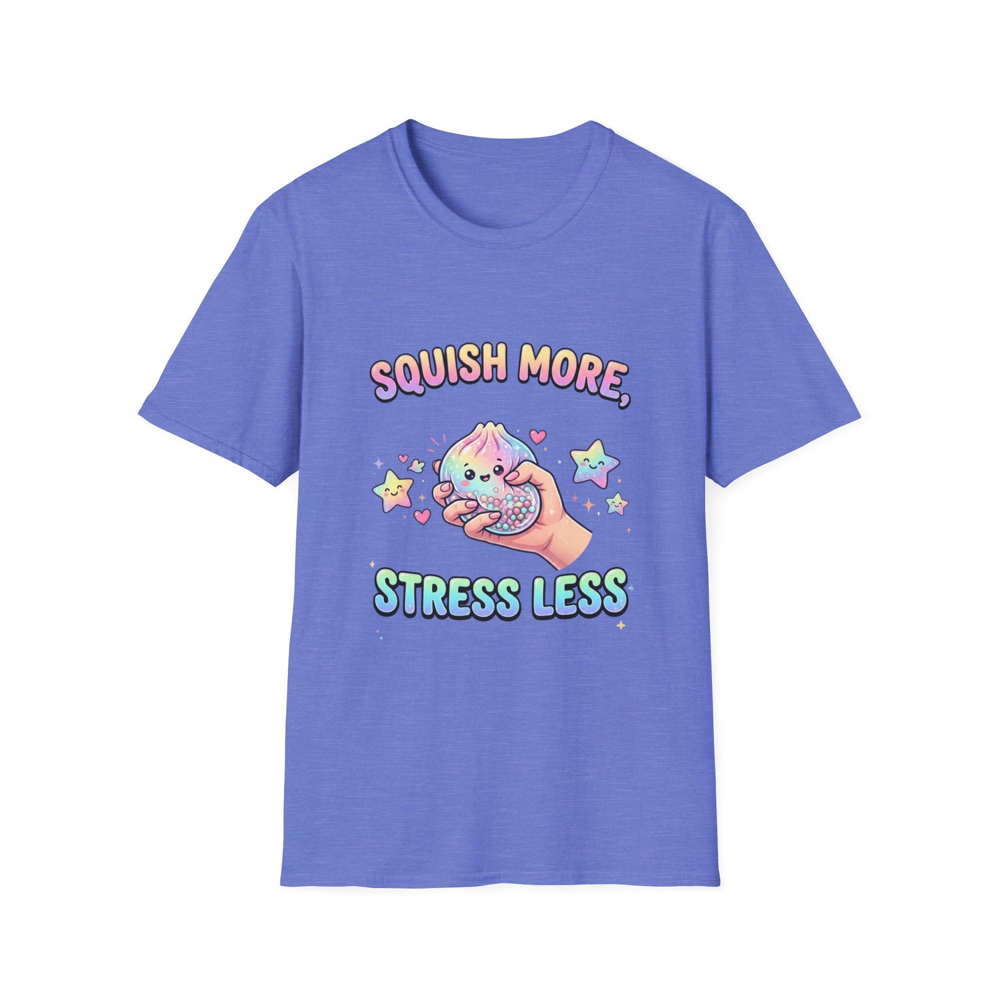 Squish More, Stress Less T-Shirt — Cute Rainbow Squishy Kawaii Tee