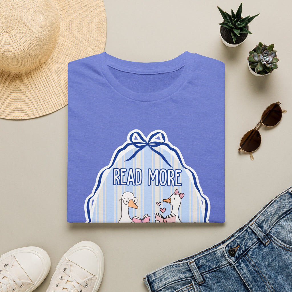 Read More Books T-Shirt — Cute Duck Family Reading Graphic Tee